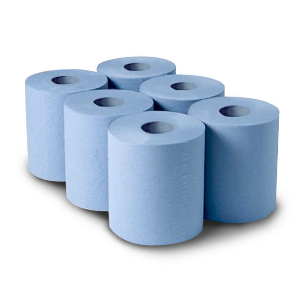 Blue Paper Roll Centre Feed Blue ( PK 6 )