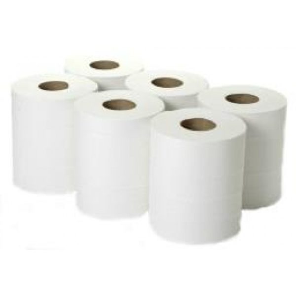 White Paper Roll Centre Feed Pk 6